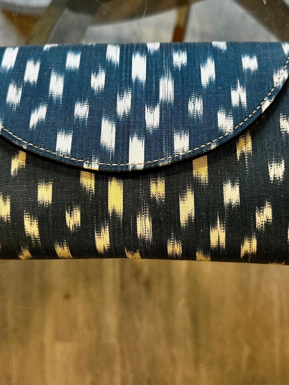 Handwoven Ikat Handbag from Turkey with metal chain
